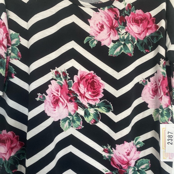LuLaRoe Chevron Floral Unicorn Irma Tunic - Picture 2 of 4